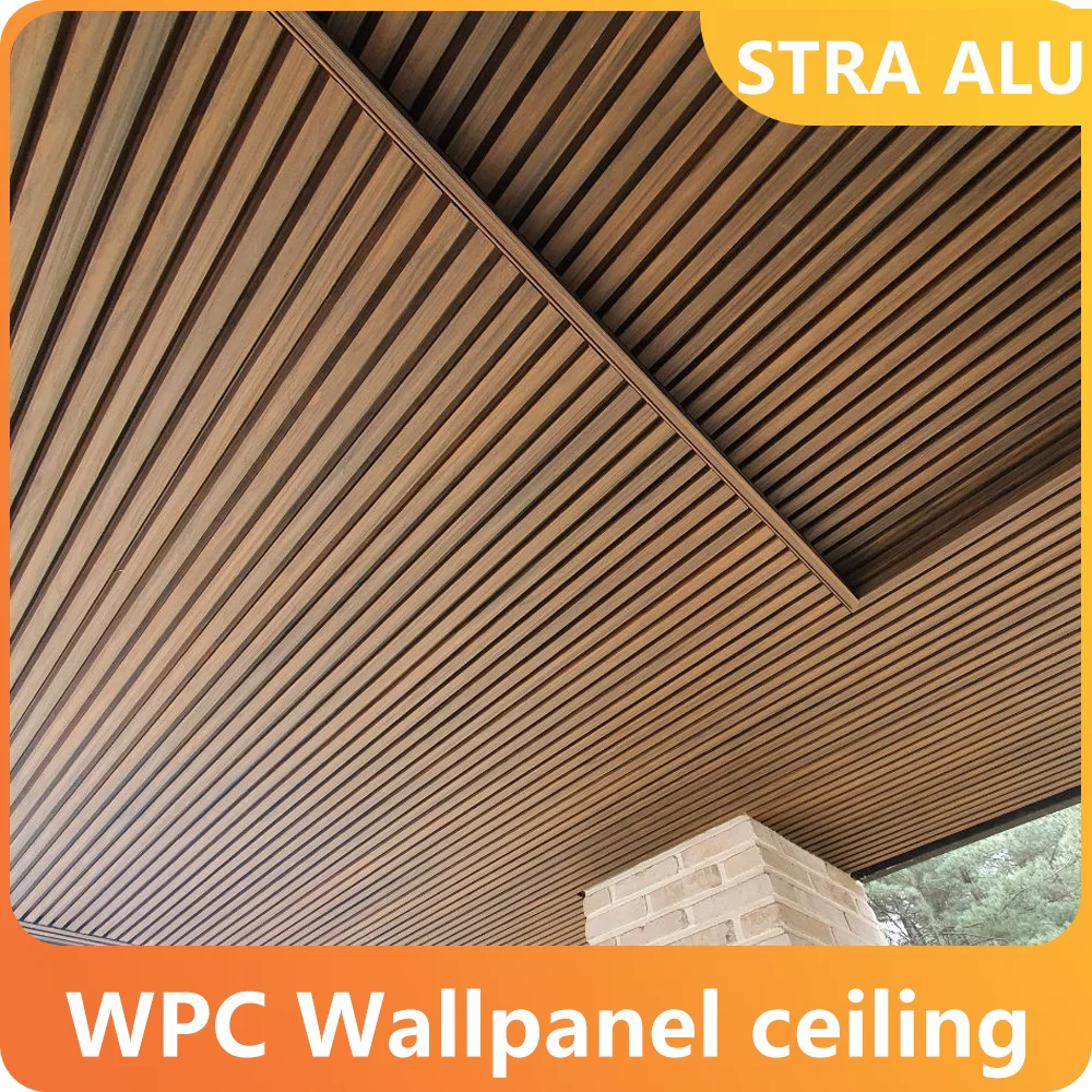 Panel de pared WPC para techo, panel de pared WPC para exteriores, resistente a los rayos UV, revestimiento de pared impermeable, antideslizante, resistente a la intemperie, compuesto de madera y plástico.