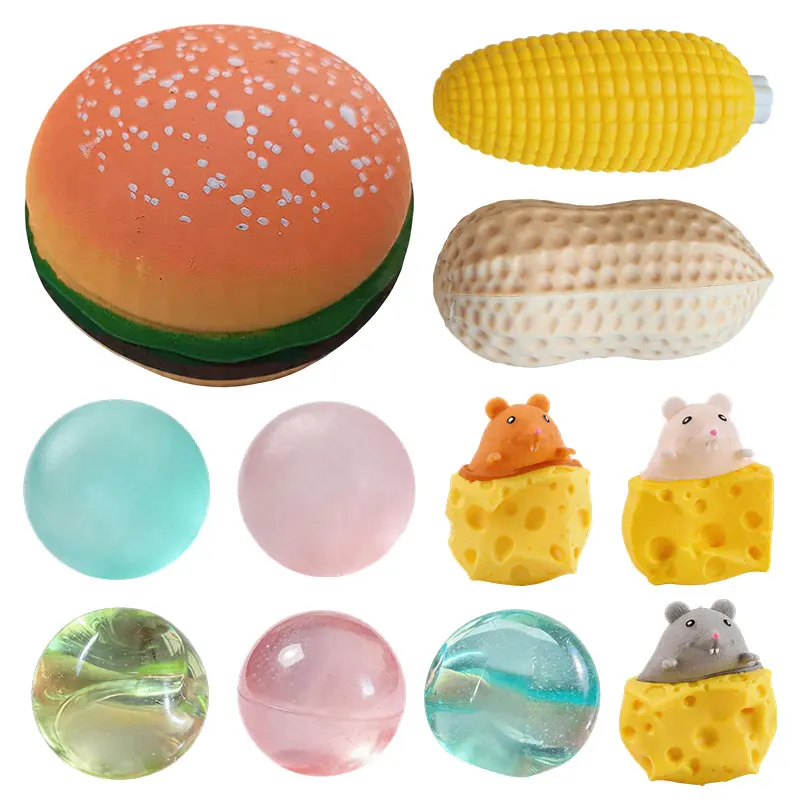 Squeeze Stress Relief Toys Hamburger Mouse And Cheese Block Maltose Peanut Unicorn Decompression Venting Toys Anxiety Relaxation