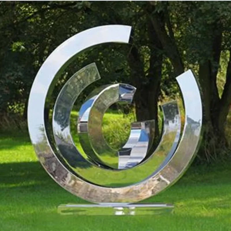 Contemporary metal artwork stainless steel courtyard statue modern garden decoration outdoor landscape sculpture
