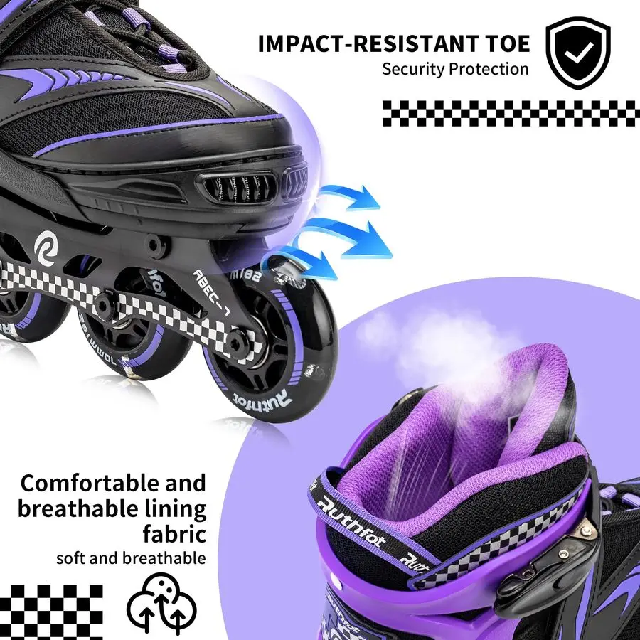 زلاجات مضمنة للأولاد والبنات مع عجلات مضيئة بالكامل، زلاجات خارجية للأطفال والنساء #4