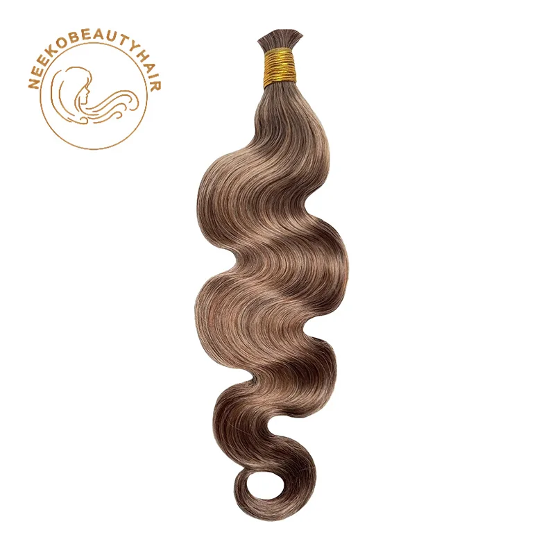 الجسم موجة السائبة الشعر البشري الشوكولاته اللون البني لا لحمة 100 جرام/الحزمة مزيج تسليط الضوء على براون بوهو الضفائر شعر الإنسان تجديل الشعر