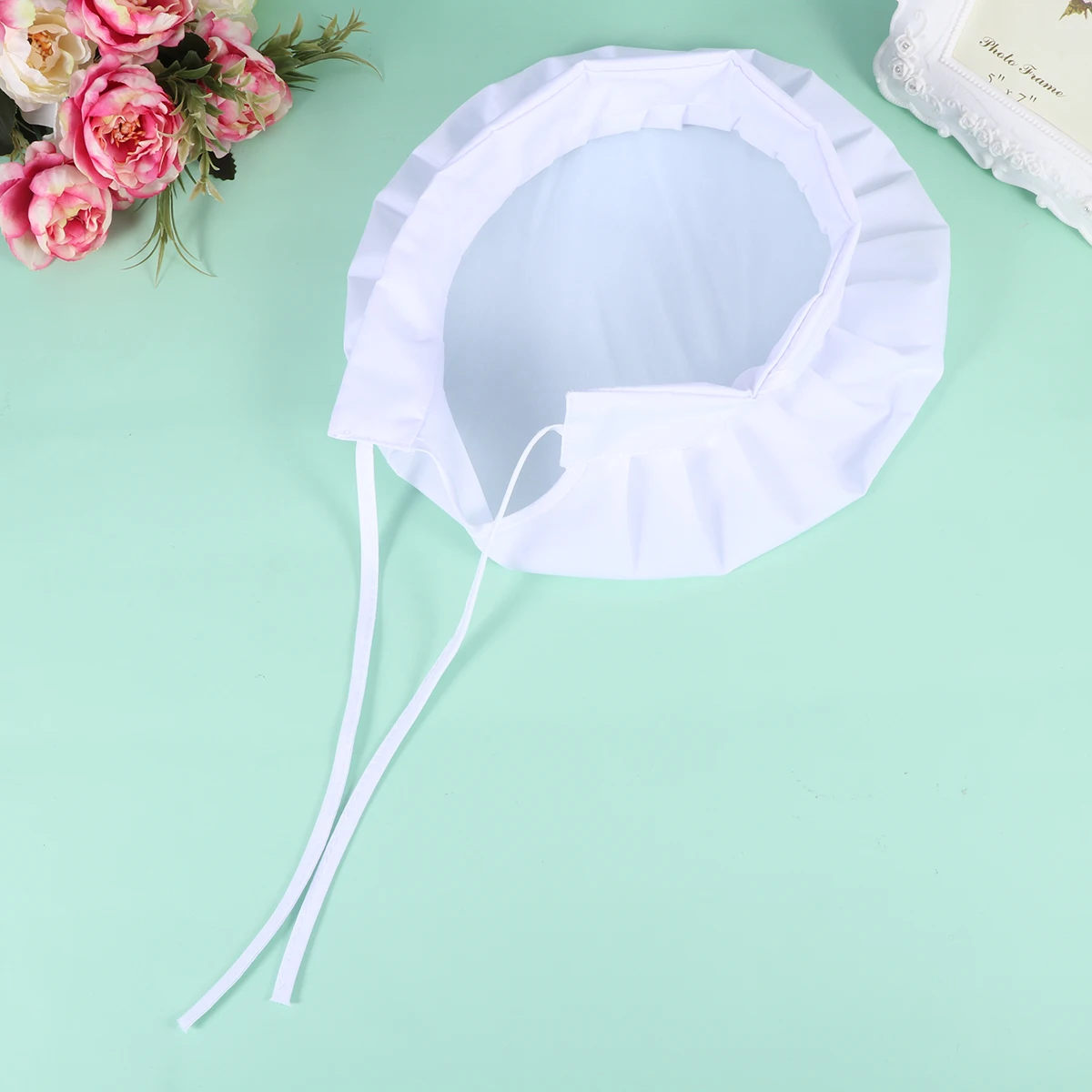 

1PC Adjustable Food Baking Smoke-proof Chef Hat Oil Proof Working Hat Lace-up Catering for Women Men Wearing (White)