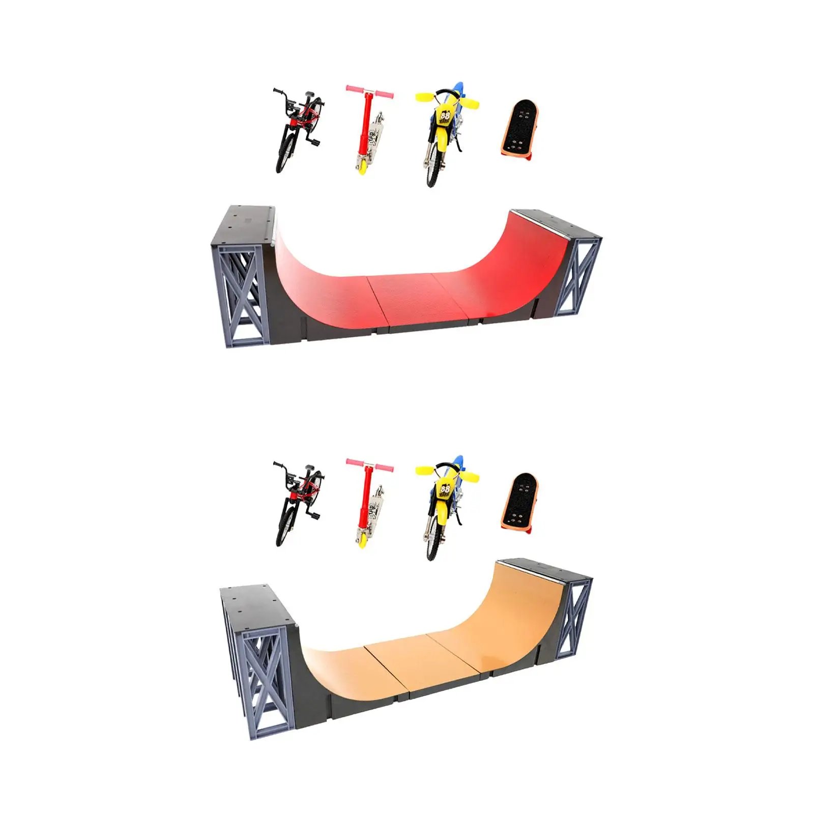 5x Finger Skateboard Toys, Finger Skateboard Park, Finger Motorcycle, Finger Skateboard Ramps Toys for Adults, Kids Boys