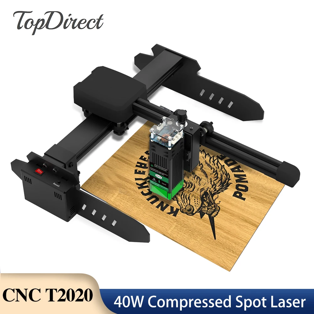 TopDirect CNC T2 40W Power Laser Engraving Machine All Metal Body Shake And Fall Protection Laser Engraver Cnc Router Tools