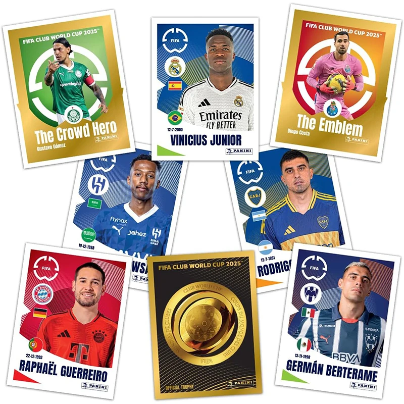 2025 Panini FIFA Club World Cup Soccer Sticker Blind Box, Featuring Messi, Mbappé, Haaland, Collectible Cards, Fan Gift