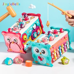 9 IN 1 Baby Montessori Toys Magnetic Fishing Games Owl Activity Cube Musical Piano Set Fine Motor Skill For 0-12 Months Toddlers