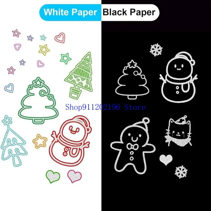 P82A Metallic Art Markers Outline Pen 2mm Tip Waterproof Highlighter Pen for Journal Planner Card Making Drawing Doodling