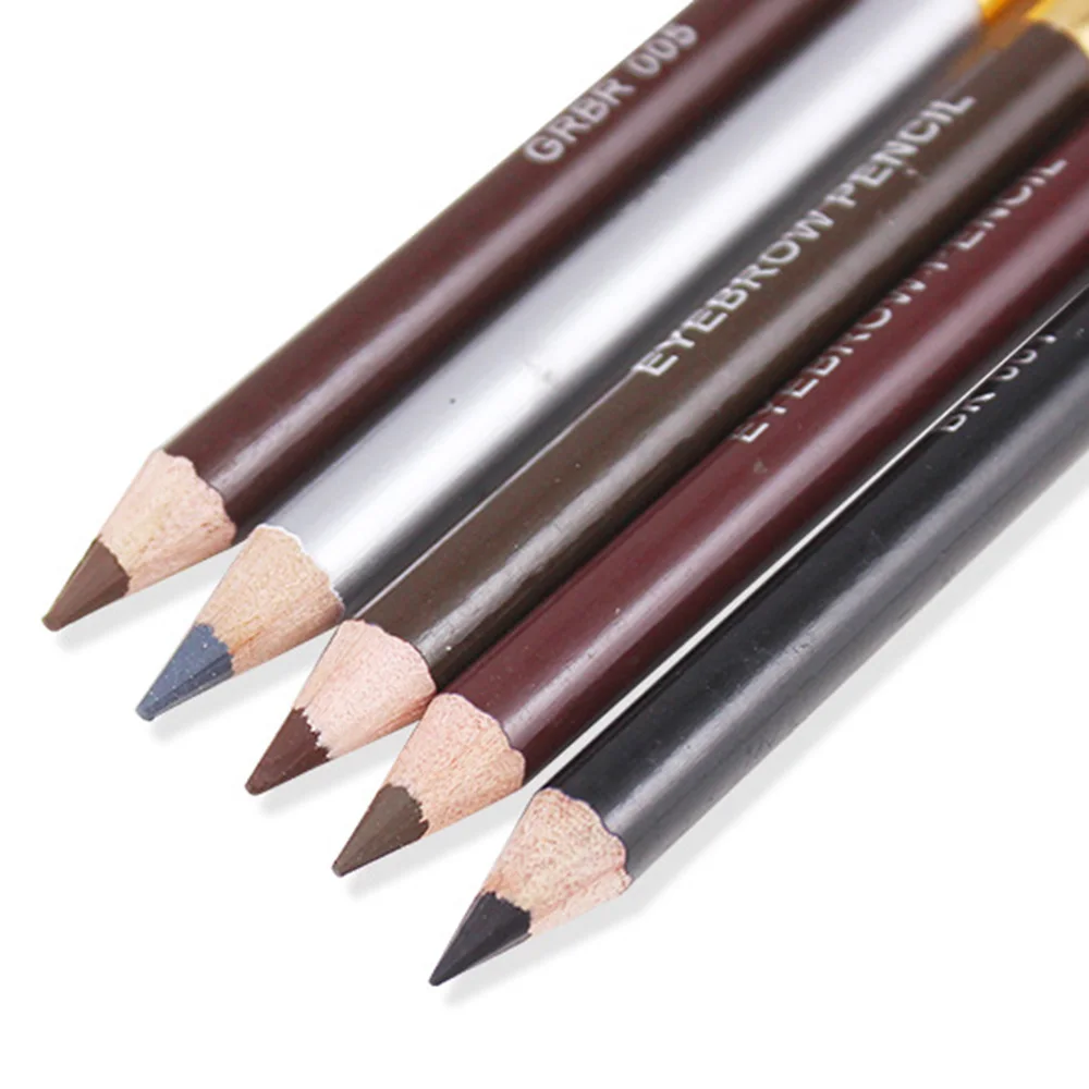 1pc Leopard Print Eyebrow Pencil 5 Colors Long-Lasting Double-Headed Eyebrow Enhancer With Brush Eye Makeup Brow Shadow Pencils