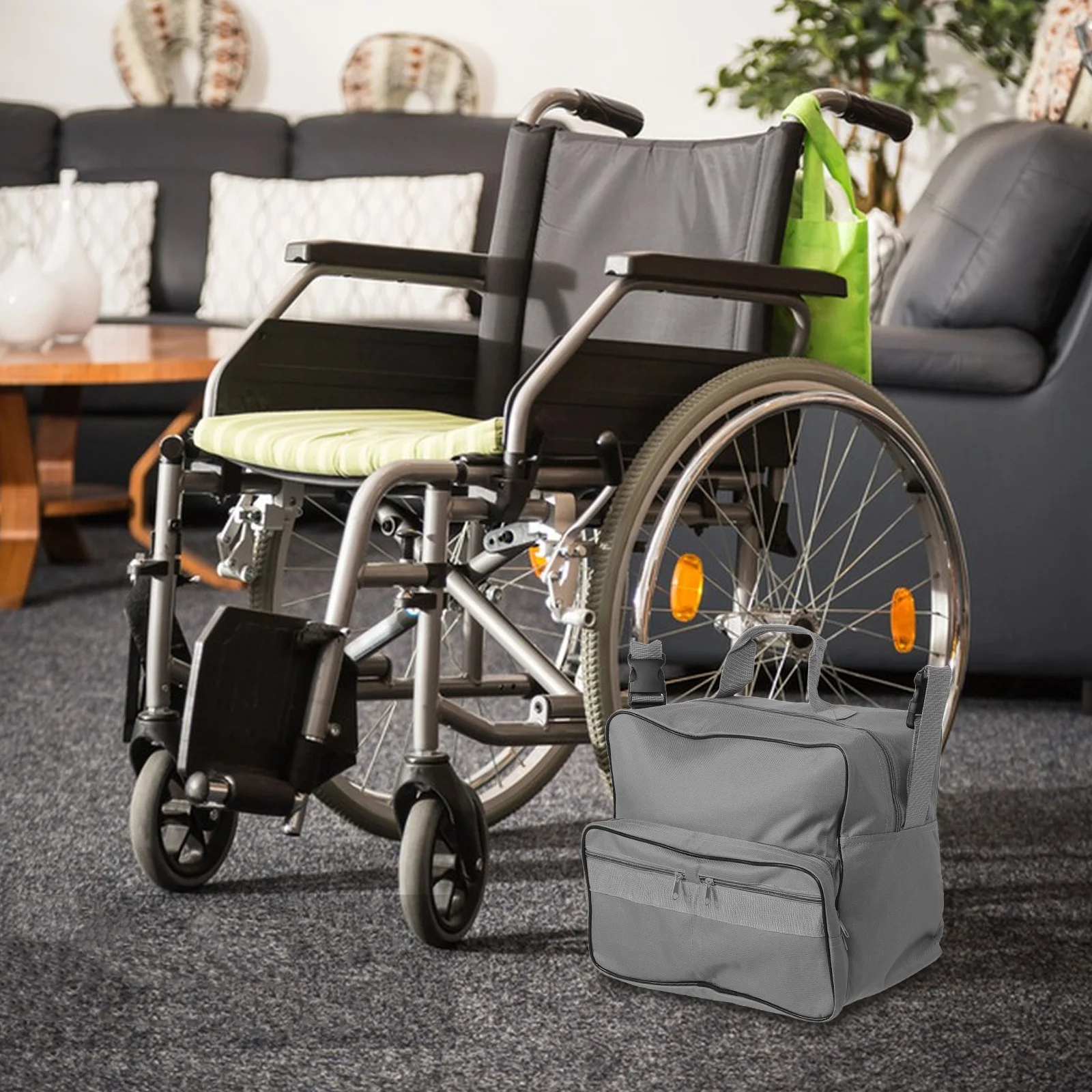 

Waterproof Wheelchair Back Organizer Bag Large Capacity Multi Pocket Storage Travel Backpack for Adults Seniors Mobility