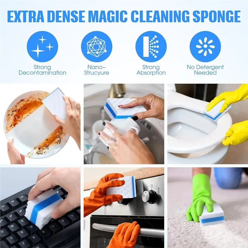 【A08I】Car Cleaning Sponge For Walls, For Kitchens Floors Marine Boat Scuff Erasers Extra Durable Boating Accessories