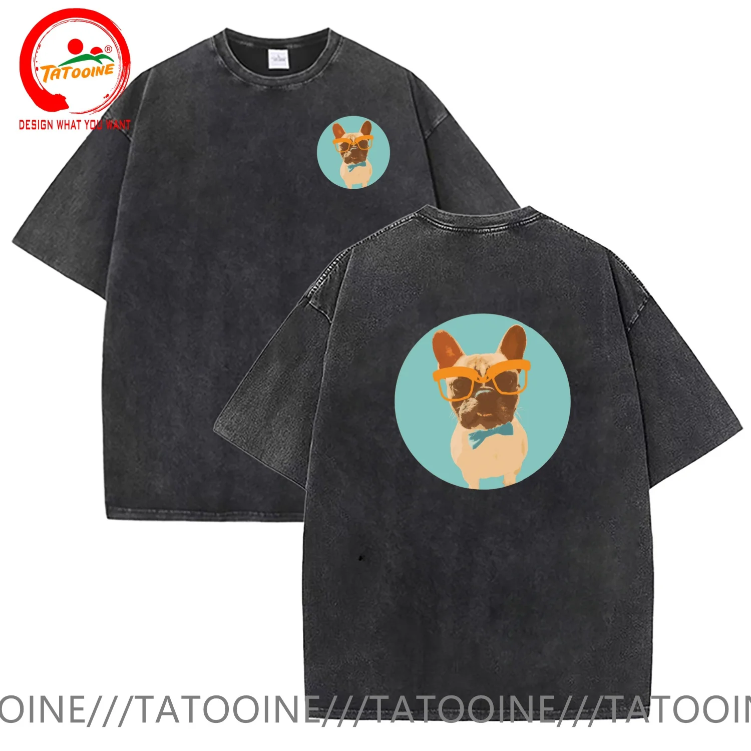 

Vintage Washed Cotton T Shirt Men Dapper Frenchman in Blue with glasses T-Shirt Fashion Trendy Tee Shirt Casual Clothes tshirt