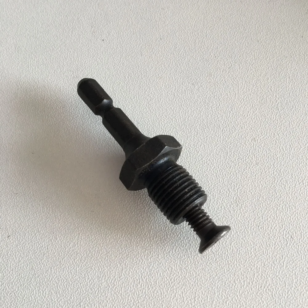 Adaptador de vástago hexagonal hexagonal de 1/4 ", 6,35mm a rosca macho de vástago hexagonal 1/2-20UNF con tornillo inverso para portabrocas