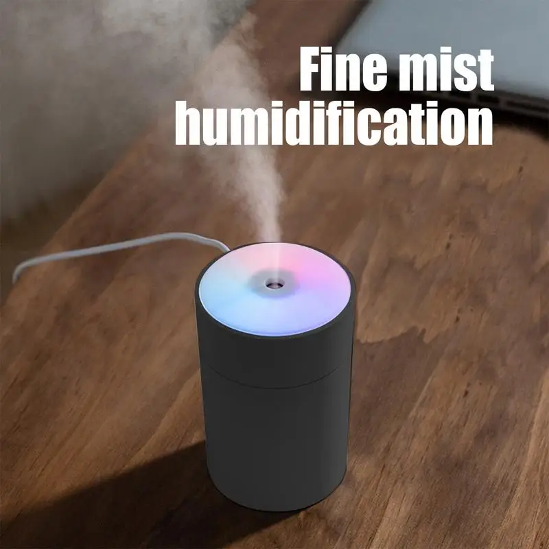 USB Humidifier For Desk 200ml Lighted USB Mini Humidifier For Nightstand Even Spraying Household Humidifier With Changeable