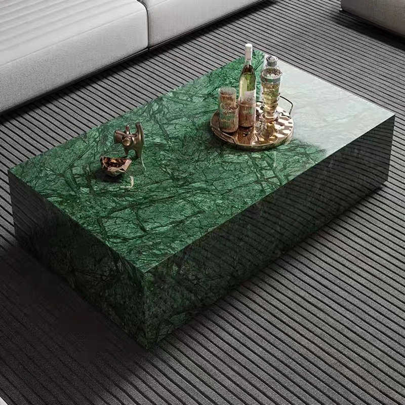 Green Marble Coffee Table, Super Luxury, Influencer Style, Extravagant Stone, Modern Living Room