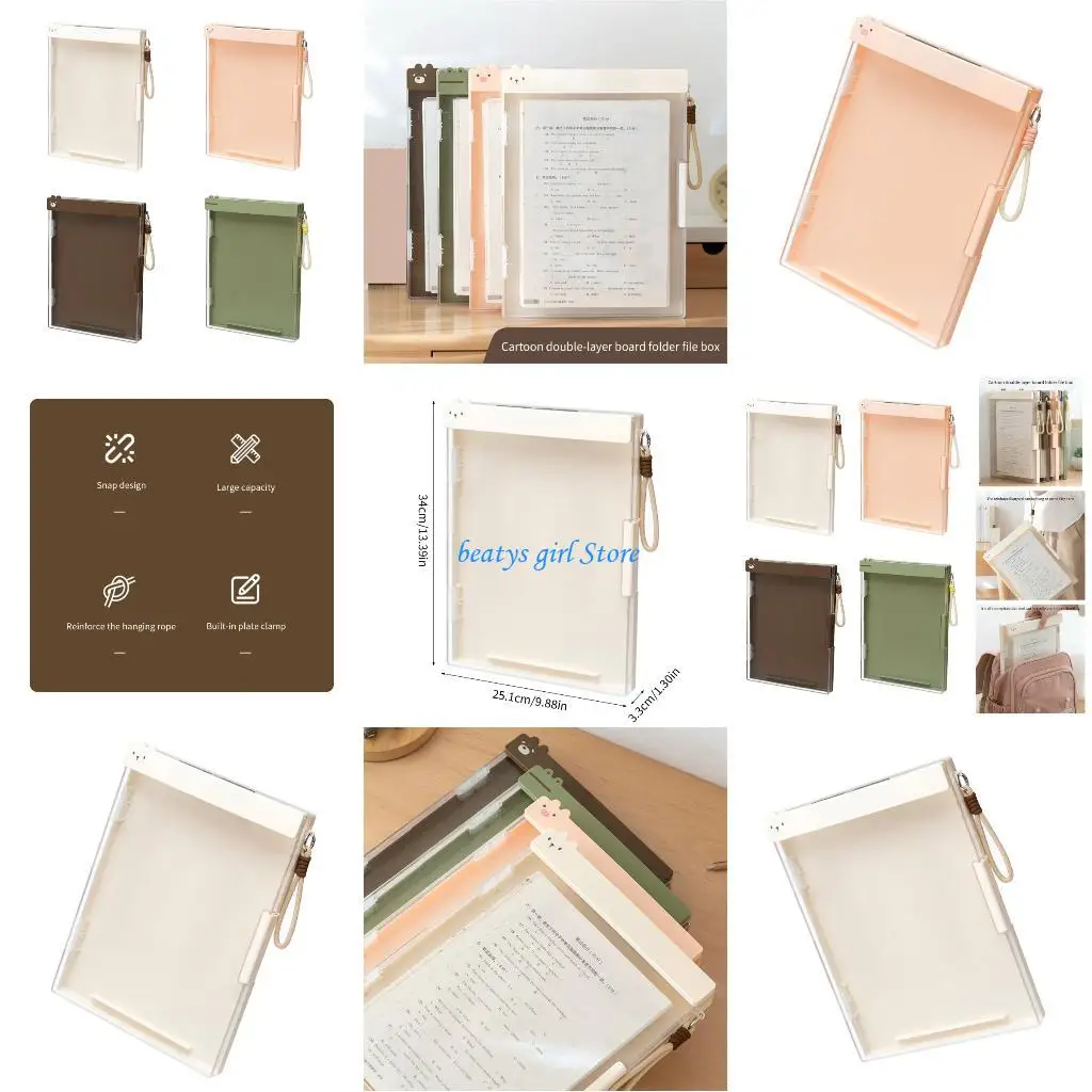 

C7AB двухслойный документ из АБС-пластика с буфером обмена, портативный органайзер для хранения файлов