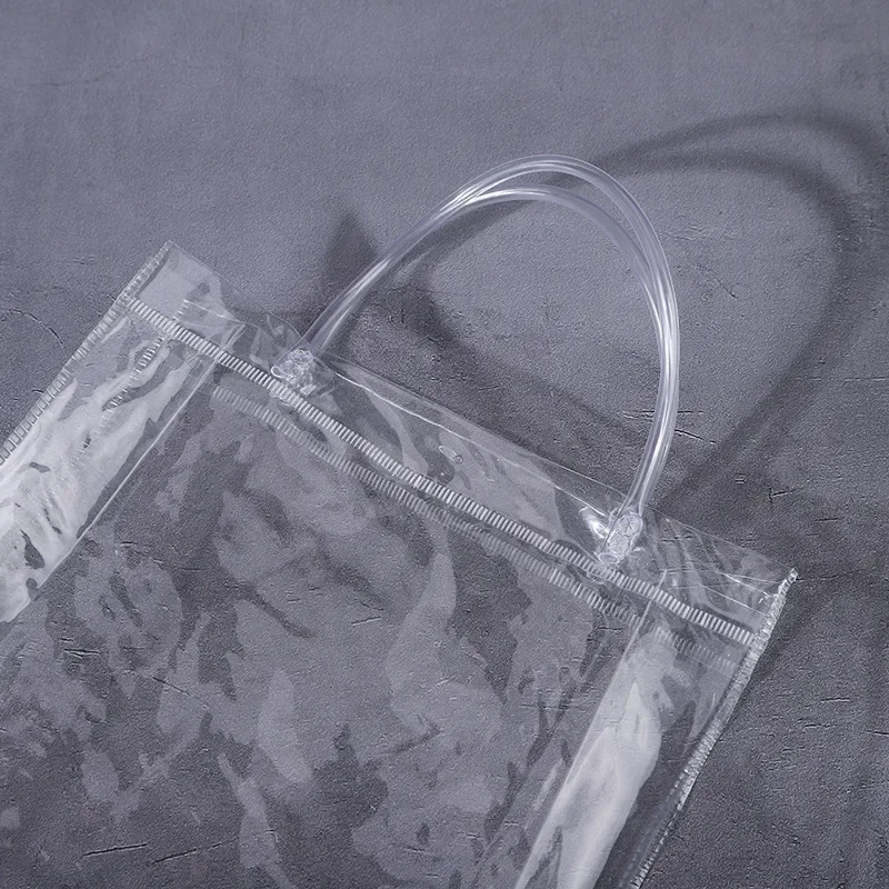 Bolsa de regalo transparente con asa, embalaje de regalo de dulces para fiesta de cumpleaños y boda, bolsa de mano reutilizable, Baby Shower de Navidad, 10/20 piezas