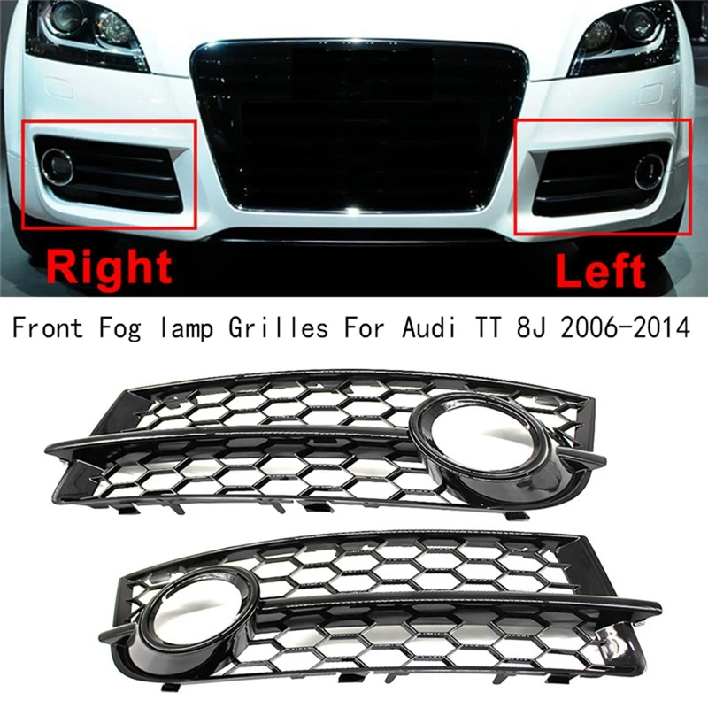 Car Fog Light Grill Lamp Cover Trim Front Fog Lamp Grilles For  TT 8J 2006-2014 8J080768201C 8J080768101C