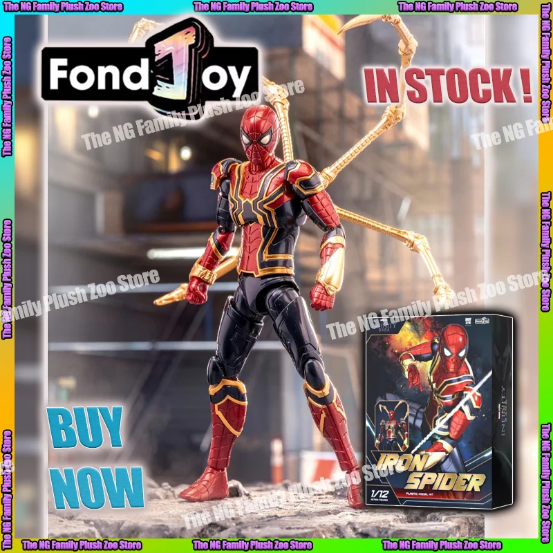 

Original Fondjoy Iron Spider Marvel Anime Action Figure 1/12 Scale Assembled Model Figurine Collection Kids Boys Gifts Toys