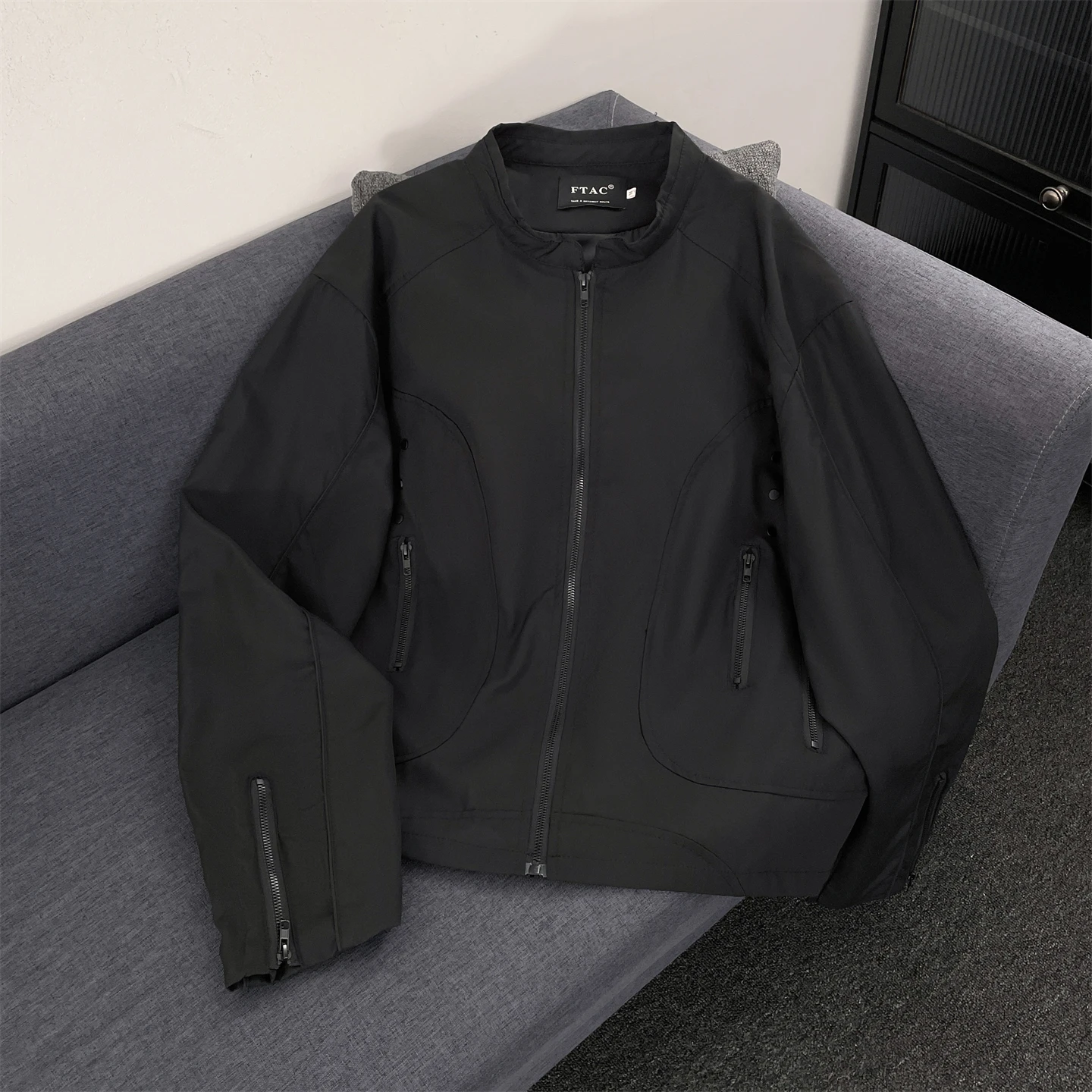 

Женская черная готическая куртка-бомбер, пальто в стиле Харадзюку, уличная куртка с длинными рукавами, модная винтажная верхняя одежда больших размеров 2000-х годов, осень