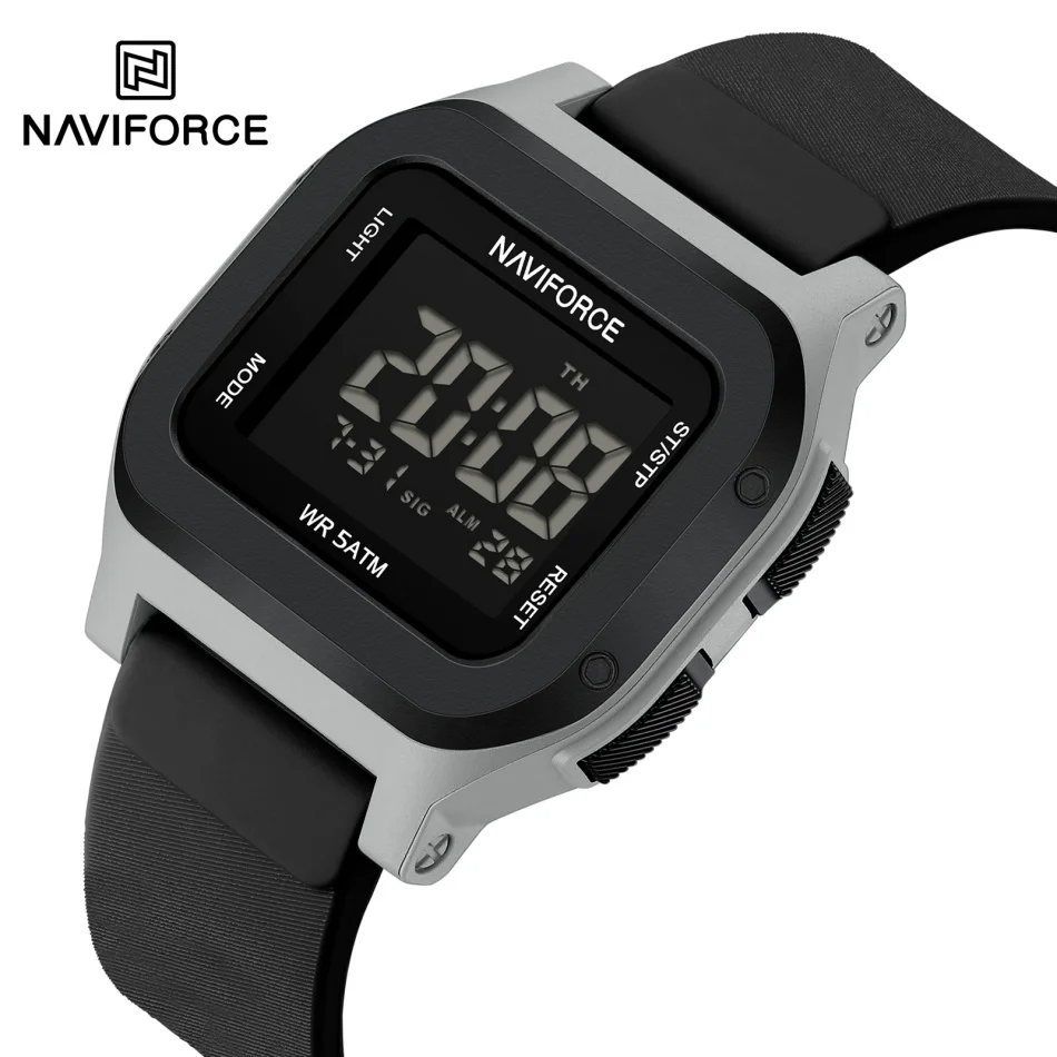 NAVIFORCE Men's Fashion Timepiece Sport 5ATM Waterproof Shockproof Watch with Night Light Calendar Display Silicone Starp 2026