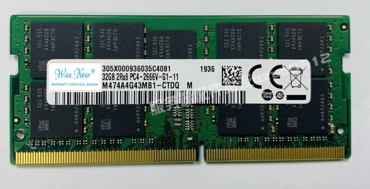 

For 32G DDR4 2666 ECC SODIMM M474A4G43MB1-CTDQ 32GB