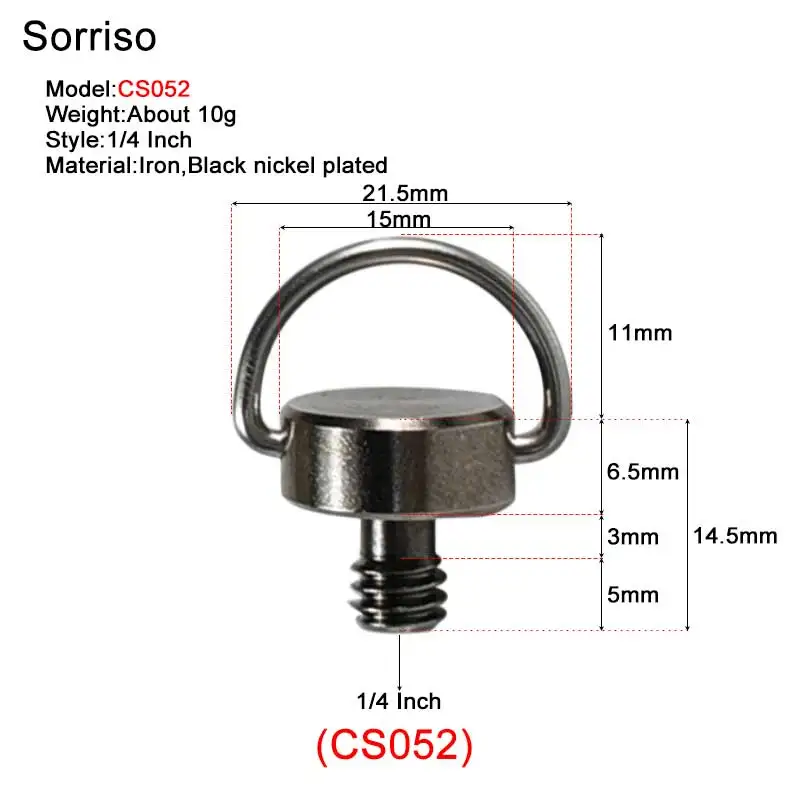 1/4 인치 20 스레드 D 링 카메라 삼각대 퀵 릴리스 플레이트 마운트 어댑터 Monopod Ballheaed 사진 액세서리 Dslr 용