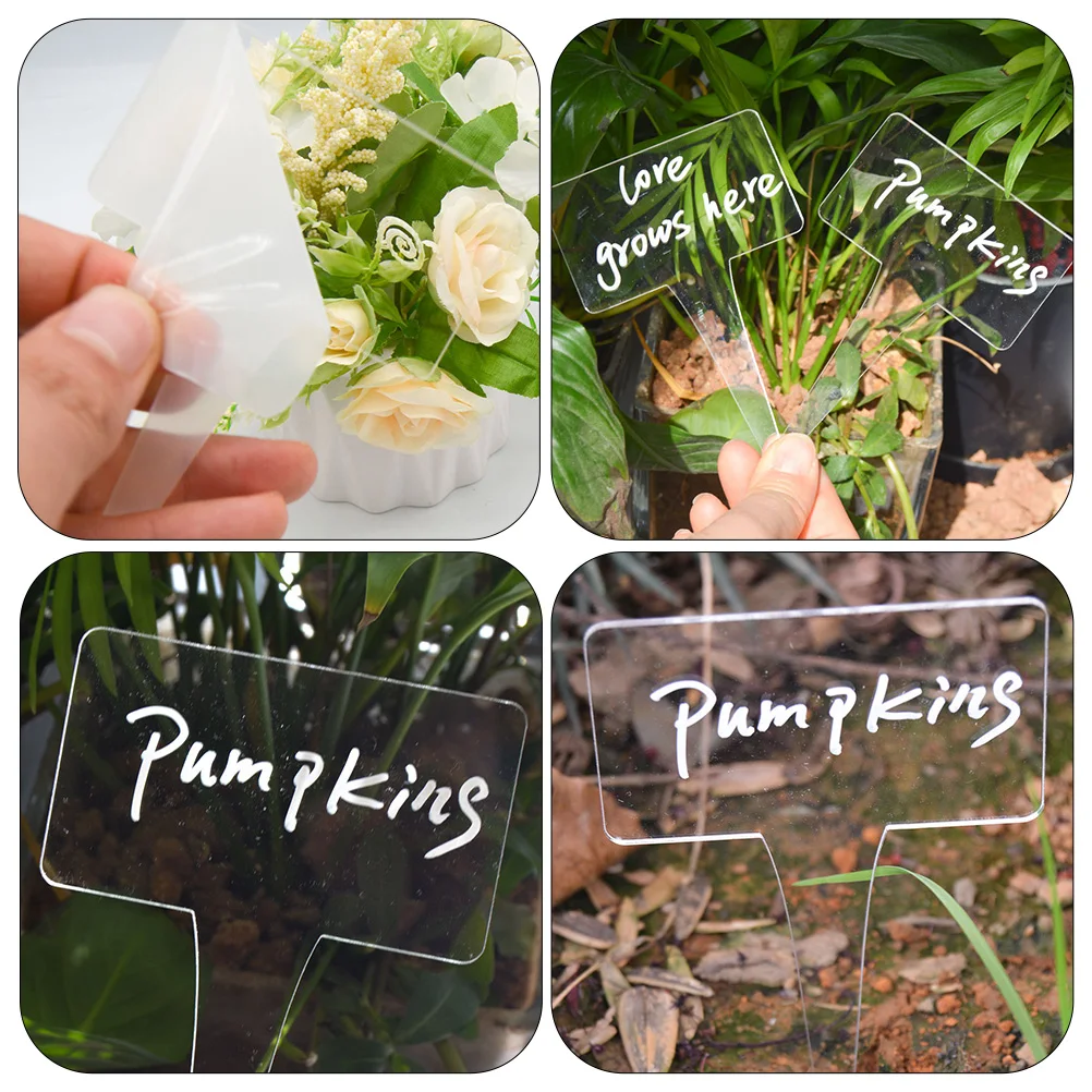 

6pcs Acrylic Plant Label Tags Garden Markers For Plant Name Tags Vegetable Category Flower Identifying Boards Succulent Labels
