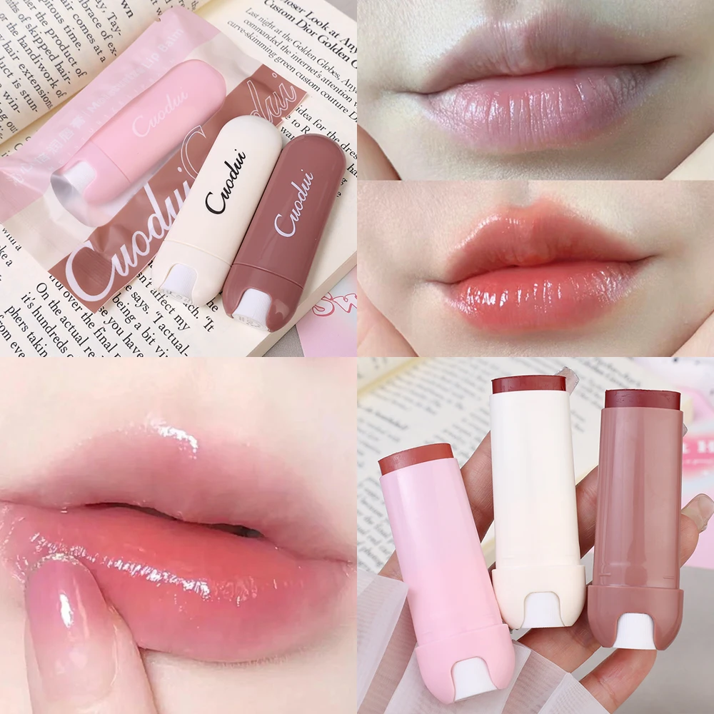 Bálsamo labial tintado, lápiz labial hidratante, fácil de llevar, antigrietas, tinte labial de gelatina de color, maquillaje coreano, cosméticos