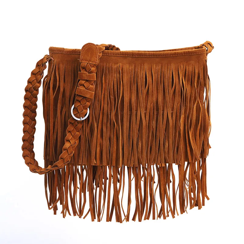 

New Hot Selling Cross Body Bag Shoulder Bag Handbag Tassel Zipper Large Messenger Bag Fashion Ladies Velvet Bag