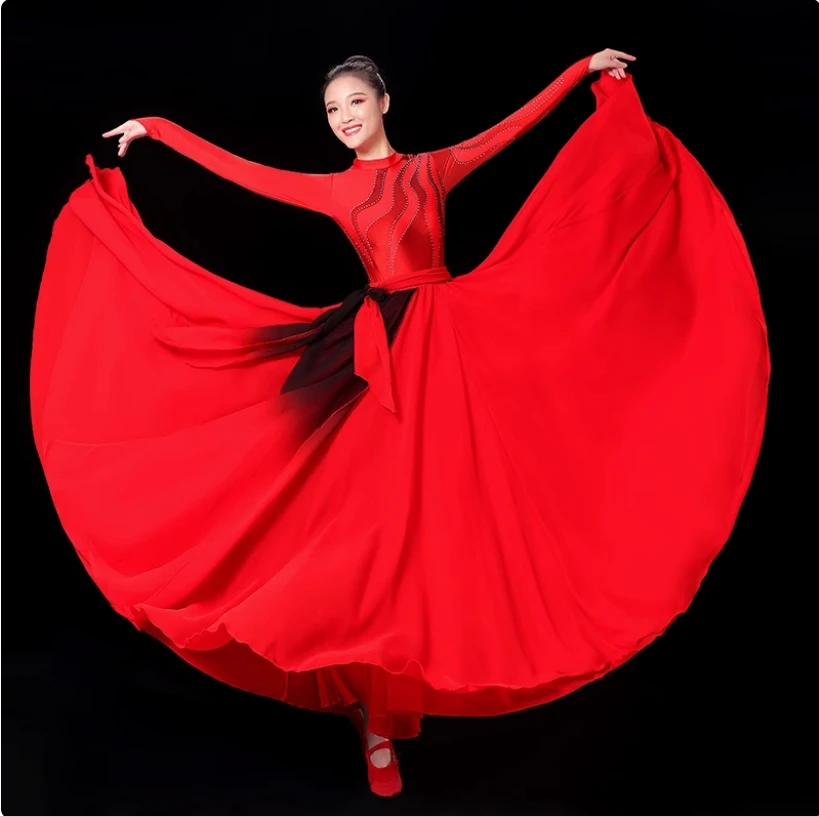 Classical dance elegant performance costume, Red Revolution Flame Dance costume, Ode to the Motherland performance costume