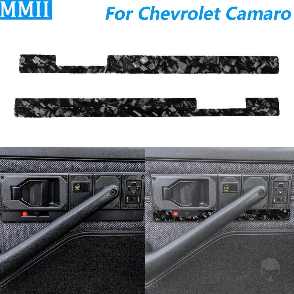 Для Chevrolet Camaro 1982-1992: Декоративные накладки из кованого карбона на внутренние ручки дверей, аксессуары для автомобиля, декоративные стикеры