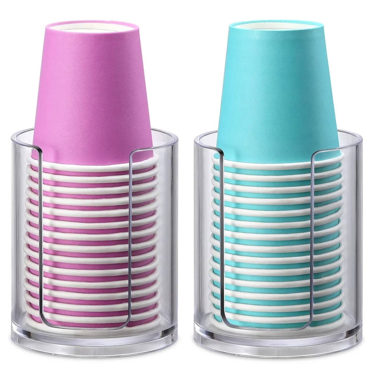 1PC Compact Bathroom Cup Dispenser, Small Disposable Paper & Mouthwash Cup Holders, Fits Bathroom Countertops