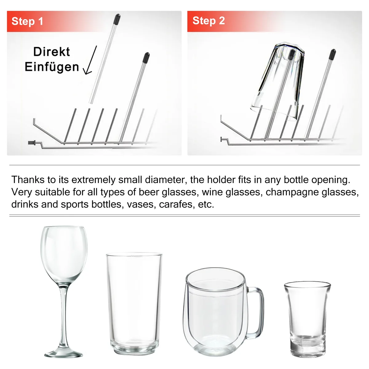 Inserto para lavavajillas compatible con botellas Sodastream, portabotellas universal adecuado para todos los lavavajillas estándar