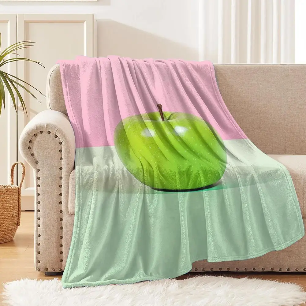 Tropical Plant Fruits Throw Blanket Soft Flannel Throw Lightweight Summer Home Nap Breathable for Sofa Bed Cozy Travel