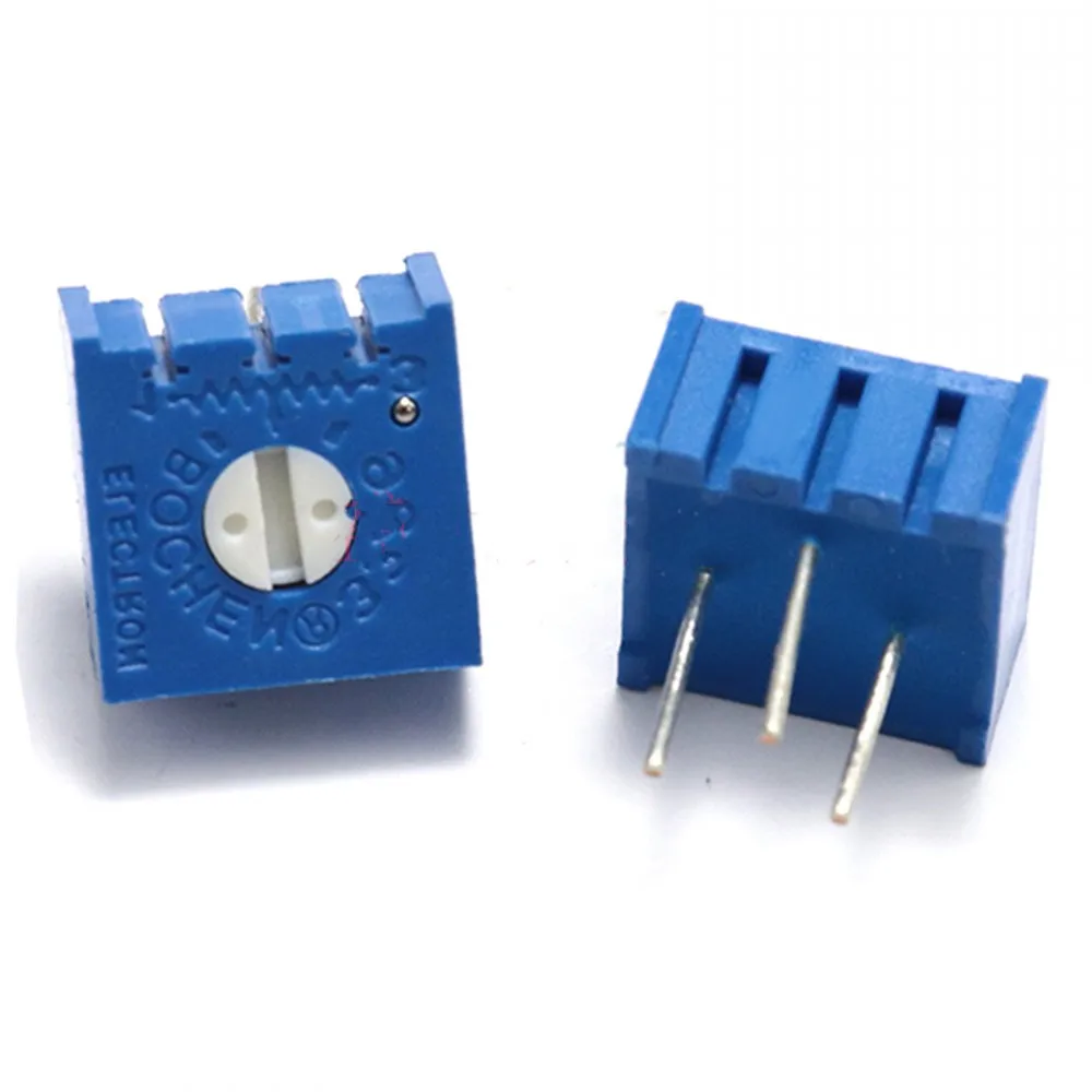 50PCS 3386P potentiometer precision adjustable resistance 100 200 500 ohm 1K 2K 5K 10K 20K 50K 100K 200K 500K 1M ohm 103