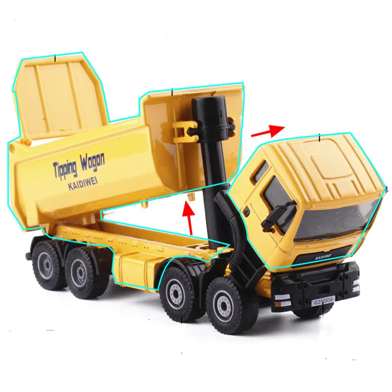 1:50 KDW Alloy Diecast Dump truck Dump truck engineering truck Model Toy Vehicle  For Kids Toys Gift Decoration Collection