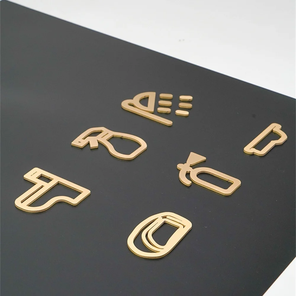 Hotel Service Signage Customized Wall Door Toilet Wc Signs Brass Metal Plate Sticker