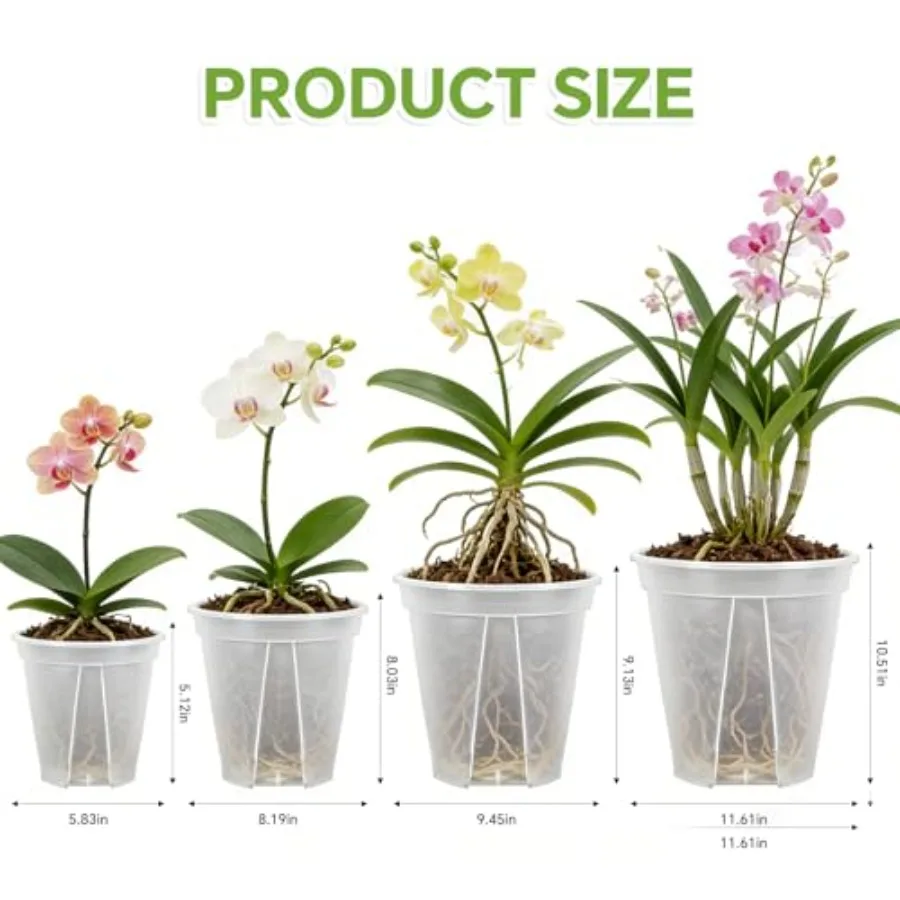 Nursery use, clear plastic, transparent, deep pots with drainage holes for seedlings, flowers, vegetables, hyacinths, amaryllis