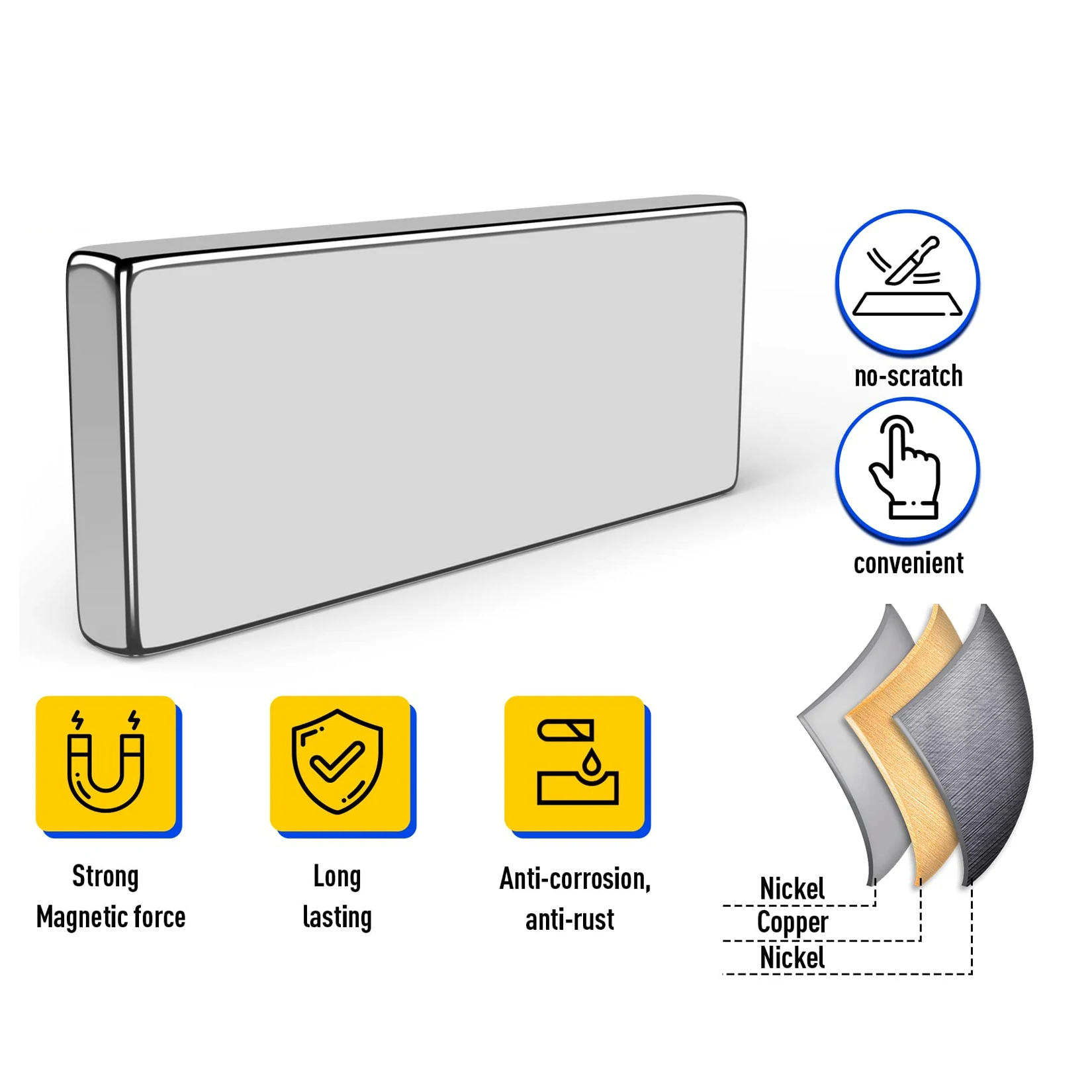 Super Strong Neodymium Magnet Imanes 10/20mm X 1mmX2mmX3mm X 5mm N42 NdFeB Block Imanes Square Magnets Refrigerator Stickers