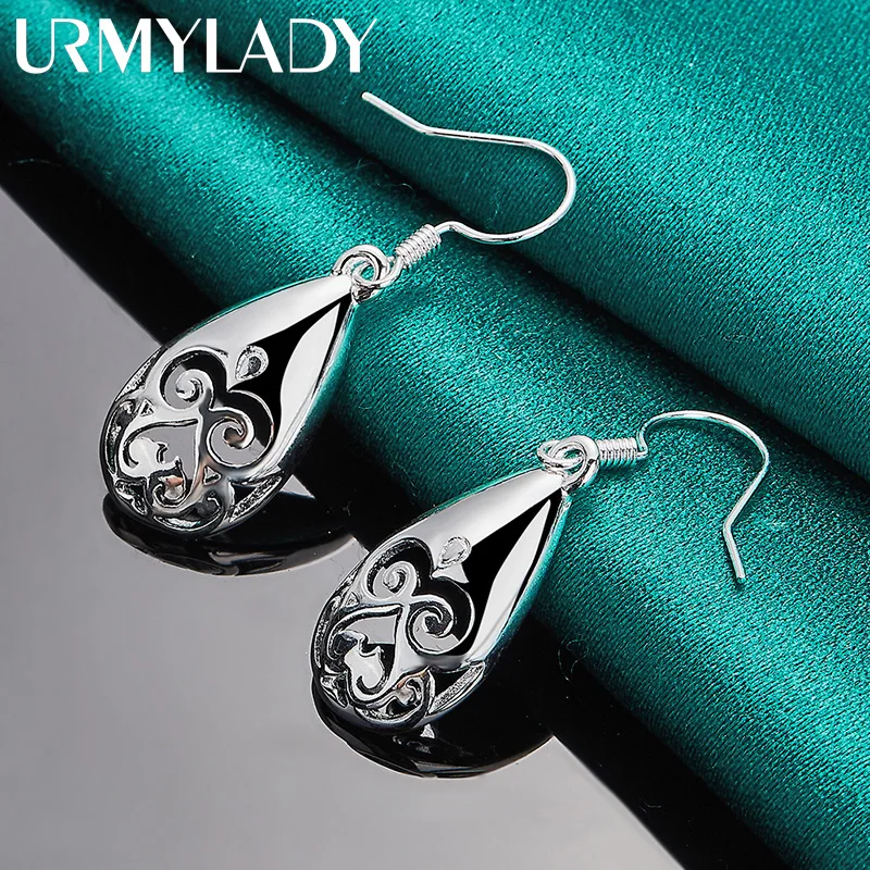 

URMYLADY стерлингового серебра 925 пробы, серьги-капли для женщин, очаровательные свадебные модные обручальные украшения