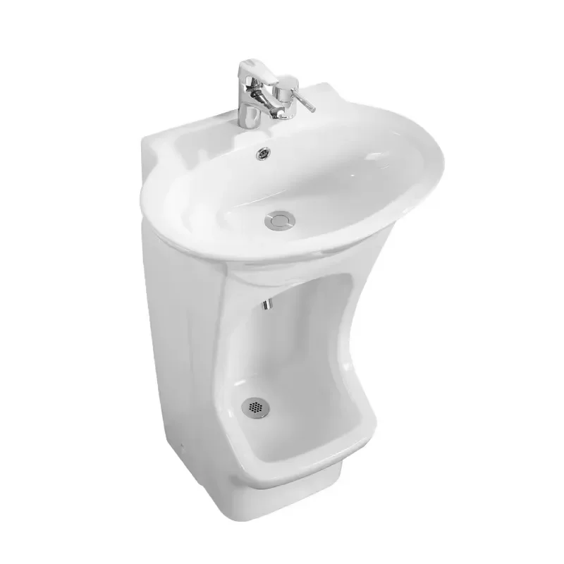For Muslim Wudu Ceramic Floor Mounted Wash Basin Pedestal Foot Washing Sink Bathroom Prayer Ablution Durable Easy Clean