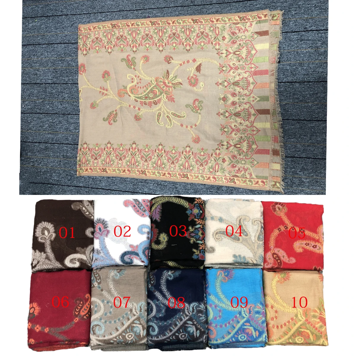 Hot selling Muslim Pashmina Scarf Printed Hijab Shawl With Cashew Pattern Soft Modesty Women Jacquard Paisley Scarf Hijab