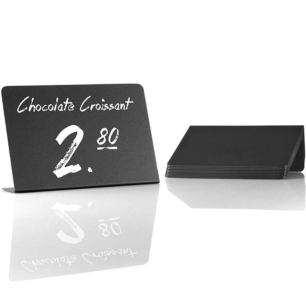 

4Pcs Small Acrylic Blackboard Desktop Display Stand for Garden Wedding Kitchen Party Mini Chalkboard Message Writing Board