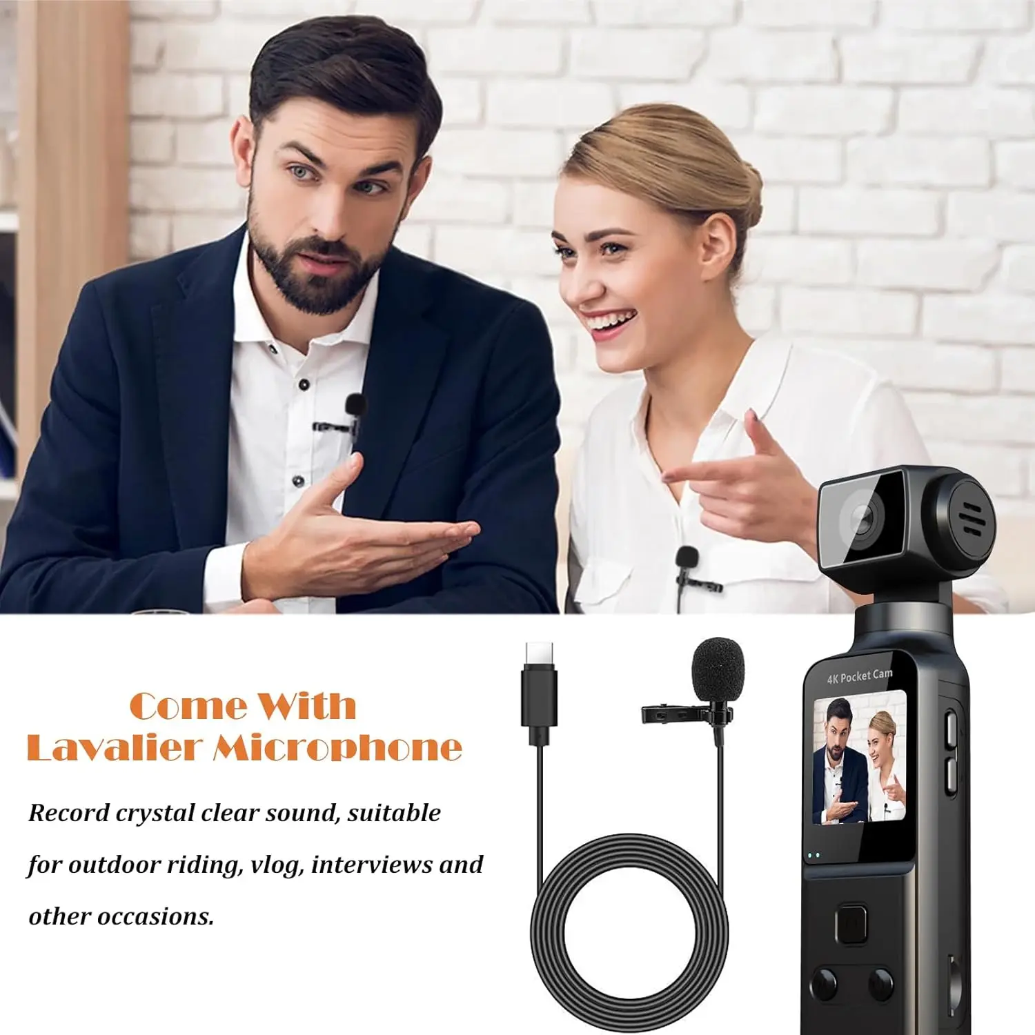 4K Body Camera with External Microphone, Mini Video & Audio Pocket Cam 270° Rotation Camera for Outdoor Sport, Bike, Travel, Pol - Image 5