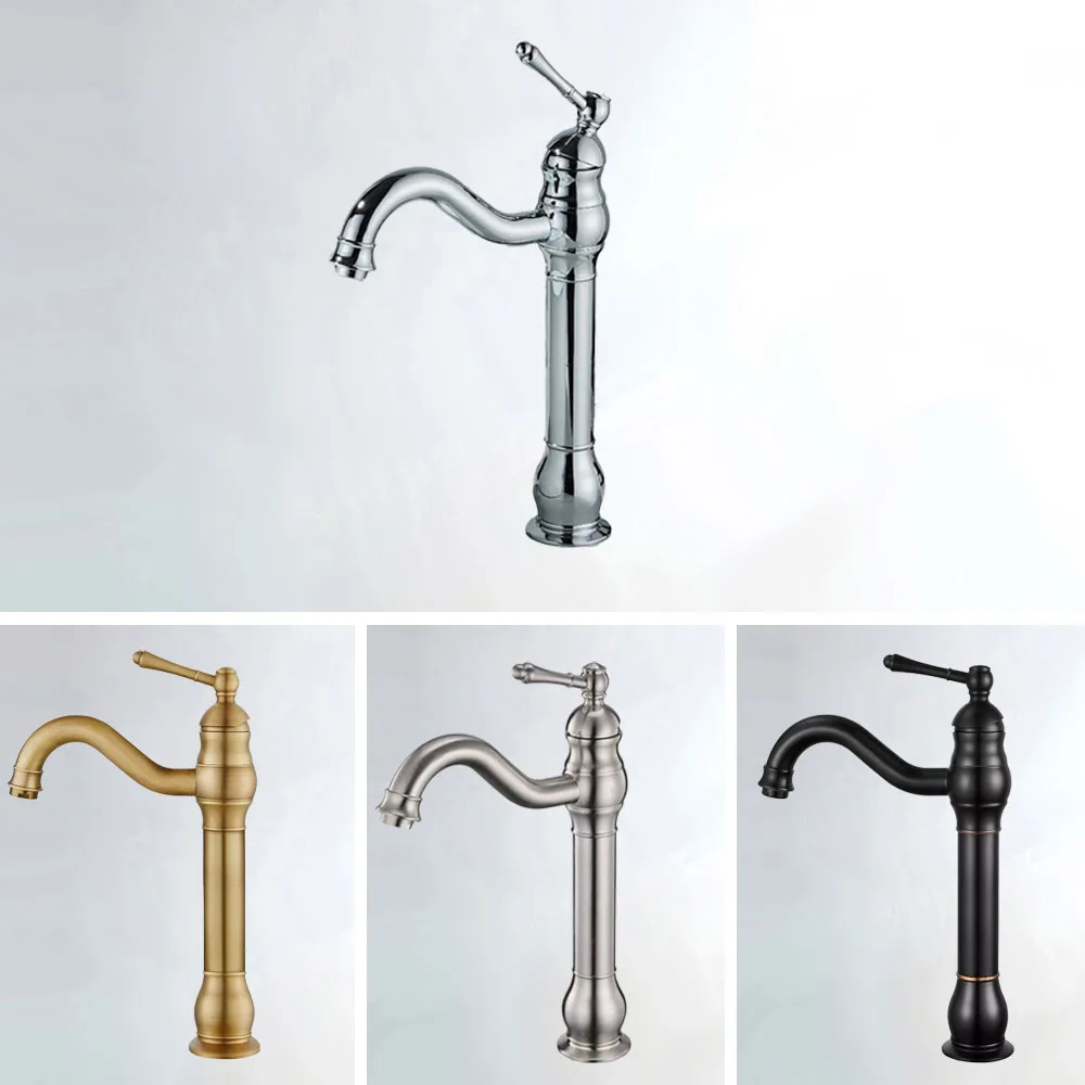 Black Oil Rubbed Brass Antique Brass Polished Chrome Kitchen Bathroom Swivel Spout Faucet Cold and Hot Water Mixer Taps dzh040