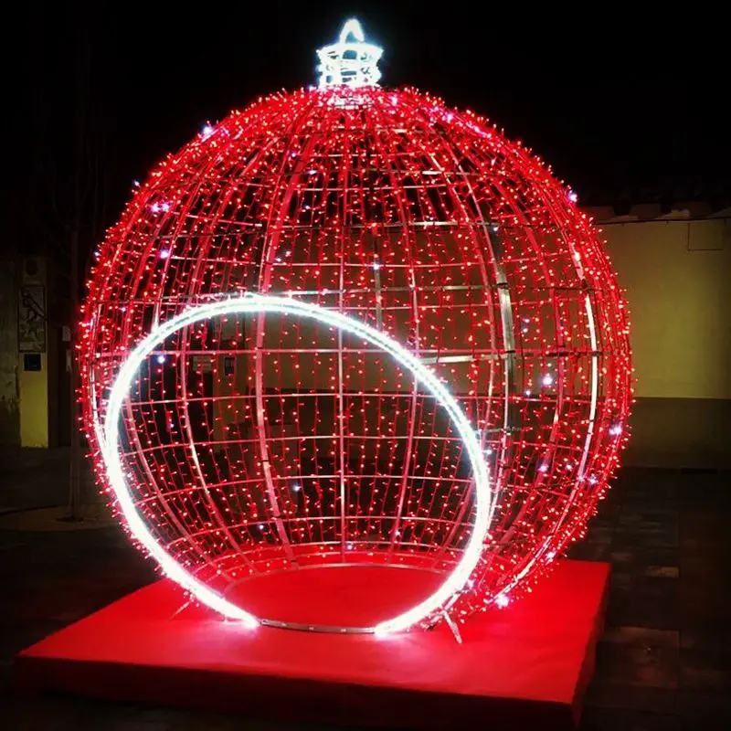 Custom. outdoor large globe sphere 3D LED motif lights sculpture decoration display