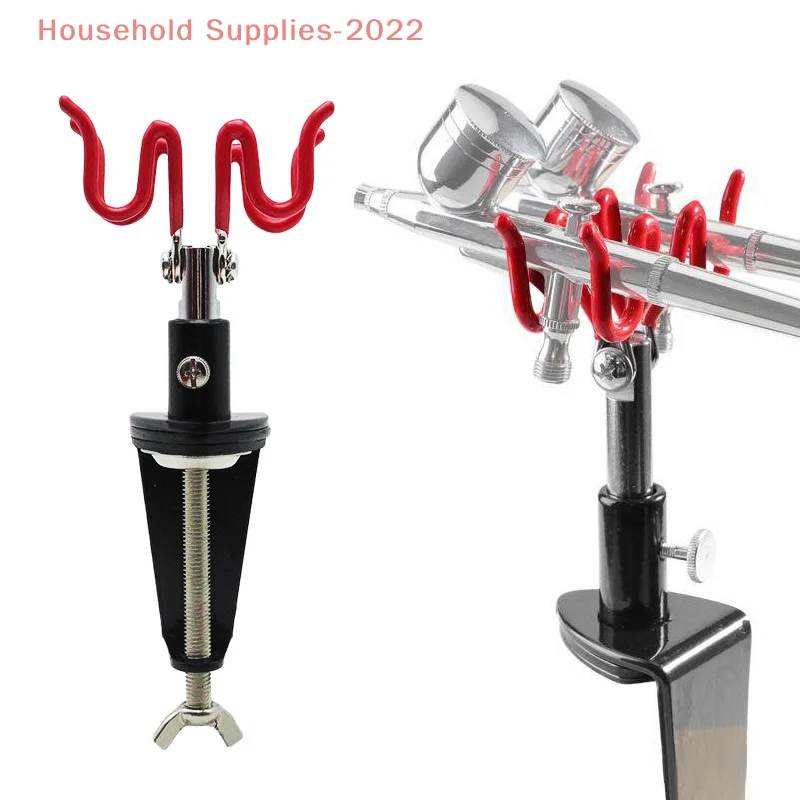 

Airbrush Holder Clamp-On Stand Holds 2 Airbrushes Hobby Spray Gun Parts Table Bench Top Mount Airbrush Tool Accessories