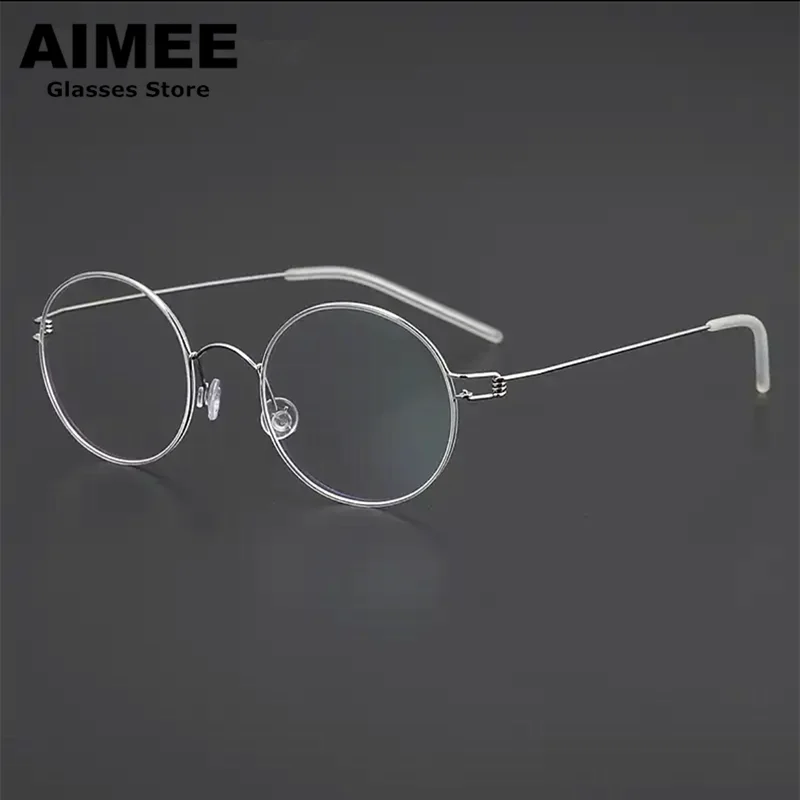Denmark Brand Small Round Glasses Frame Screwless Ultra Light Titanium Eyeglasses Men Retro Rim Eyewear Women Korea Style Frames