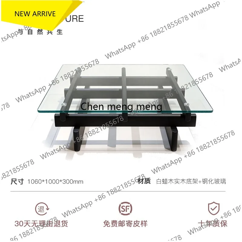 M178 Black ash designer used coffee table designer tempered glass tea table