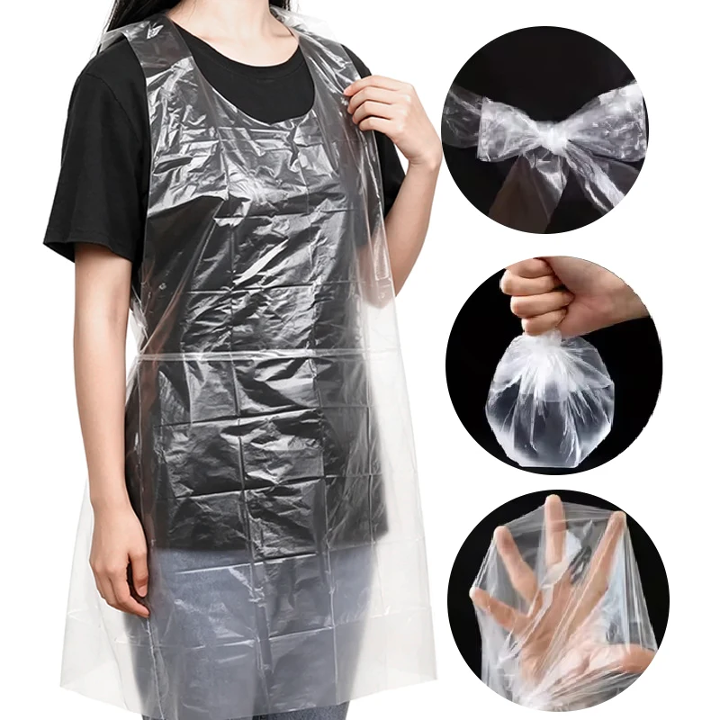 10/20PCS Disposable Plastic Apron Anti Pollution Disposable Plastic Apron DIY Craft Housework Painting Party Restaurant Occasion